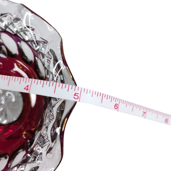 Vintage Westmoreland Glass Ruby Flash Pedestal Footed Candy Dish - Picture 8 of 10